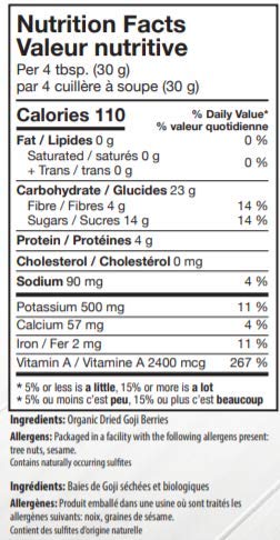 8 Organic Traditions Goji Berries, Ounce
