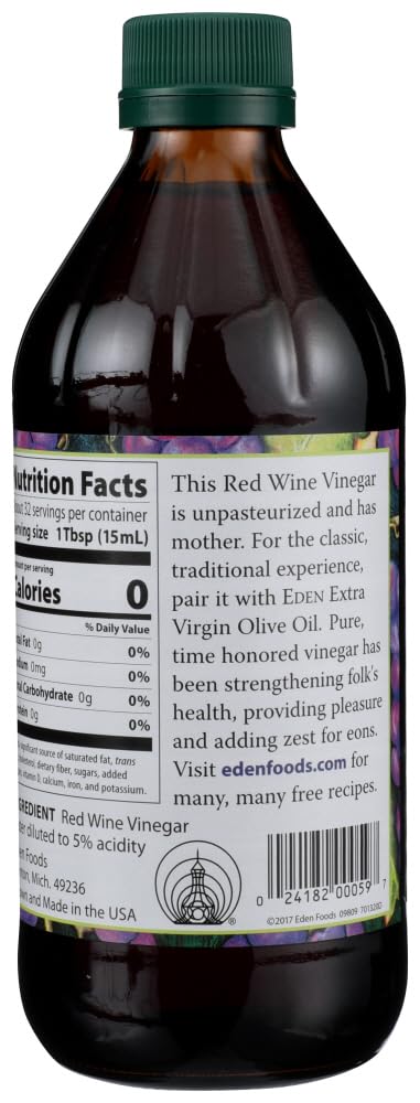 (3x16 OZ) Eden Foods Red Wine Vinegar Raw by Eden Foods