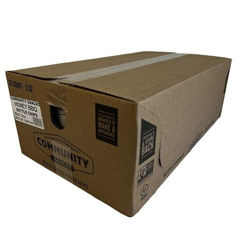 Community Snacks 25 Count 2 Oz - Honey BBQ Flavor Kettle Cooked Potato Chips - Bags - Non-GMO, Gluten-Free, Kosher