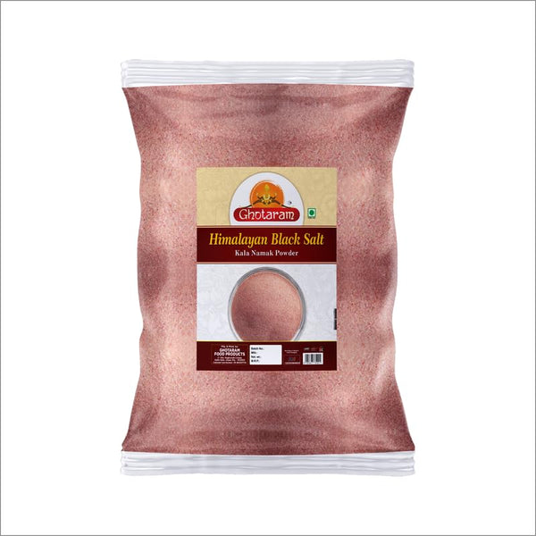 GHOTARAM Handgrounded Natural Organic Black Salt, Kala Namak Powder, Handground Kala Namak Kala