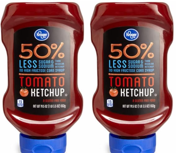 Generic Gluten Free Reduced Sugar & Sodium Tomato Ketchup (Pack Of 2 Bottles,