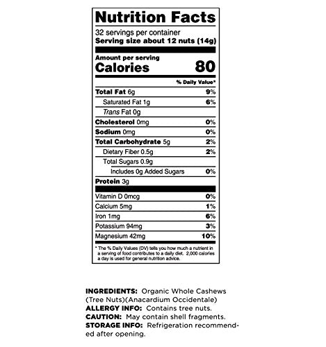 16 Oz, Terrasoul Superfoods Organic Raw Cashews, Premium Quality for Snacking, Baking, and Culinary Creations