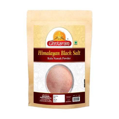 GHOTARAM Fresh Himalayan Black Salt Powder, Black Rock Salt Powder [All Natural, Sulphur-Rich,