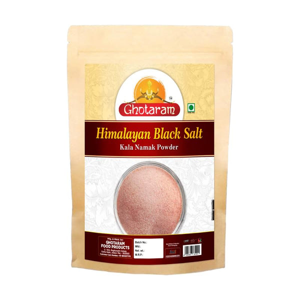 GHOTARAM Fresh Himalayan Black Salt Powder, Black Rock Salt Powder [All Natural, Sulphur-Rich,