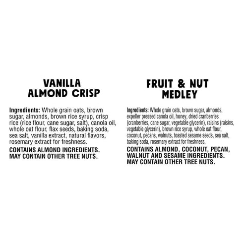 Generic Pack, 12 1.6 oz Packs (2 Pack) Granola Variety Vanilla Almond Crisp and Fruit & Nut Medley, Pouches, To Go