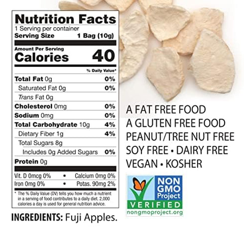 0.35 Oz (Pack 24), 100% Brothers All Natural Freeze Dried Fruit Crisps, Fuji Apple & Cinnamon, of Made with Fruit