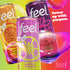 Pack 140mg 12 Oz (12-Pack) FEEL Variety Zero Sugar Natural Energy Drink Mixed Fruit Flavors, Plant-Based Caffeine +