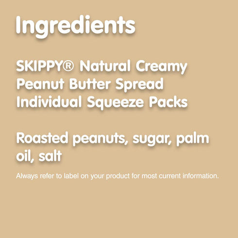 Packs, 1.15 (8 SKIPPY Natural Creamy Peanut Butter Spread Individual Squeeze Ounce Pouches)