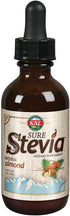 KAL Sure Stevia Drops, Natural Almond Flavor, Low Carb, Zero Calorie Sweetener,