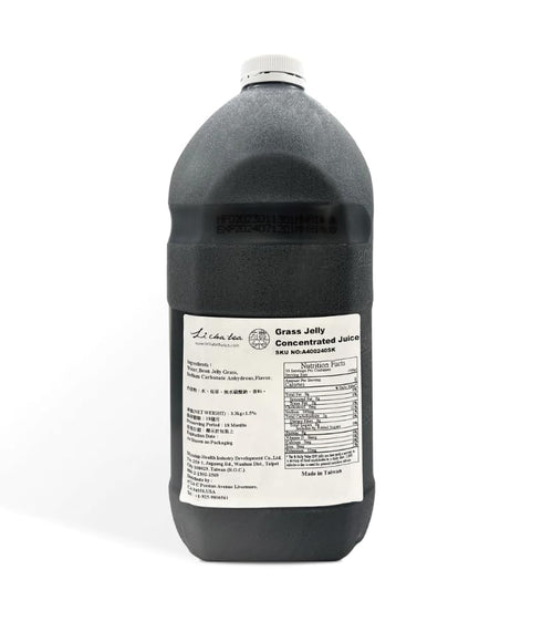 (3.3kg/7.3lbs Li Cha Grass Jelly Concentrated Juice Mix Bottle) | Topping for Bubble Milk Tea, Boba Beverages