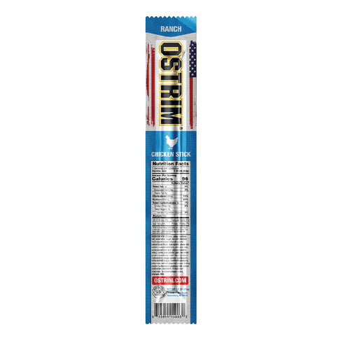 (1.5oz) (Pack 10) Ostrim Chicken High Protein Snack Stick, Ranch Flavor