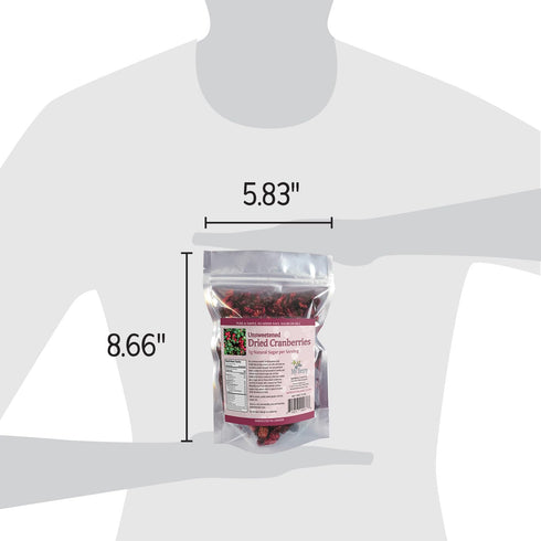 Unsweetened Dried Cranberries, No Added Sugar or Oils, Canadian Grown, 3oz