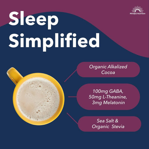 40 3mg, Mindful Evening Sugar Free Cocoa Mix Natural Sleep Aid, Servings, Melatonin L-Theanine, GABA Supplements