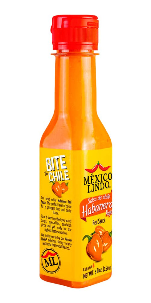 5 oz, Pack 6 Mexico Lindo Red Habanero Hot Sauce Display, fl