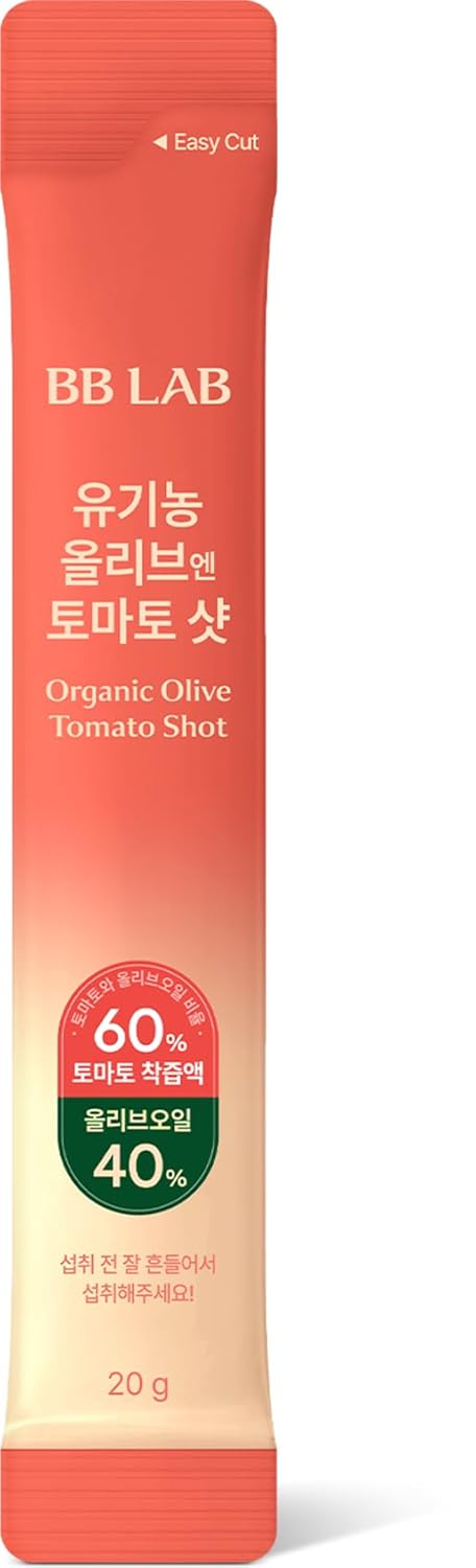 100% 20g 10 BB LAB Organic Olive Tomato Shot, Spanish Organic Extra Virgin Olive Oil & Tomato Blend, Travel Easy