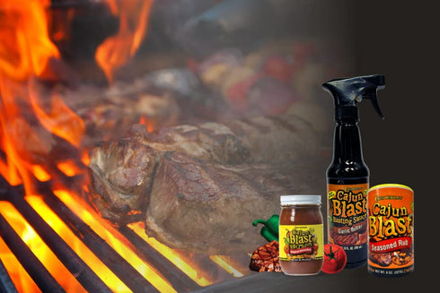 '-10 oz Cajun Blast Seasoned Basting Spray - Garlic Butter BBQ Spray Bottle, All Natural Cajun Seasoning from Louisiana