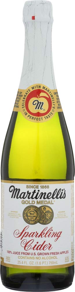 Martinelli's Gold Medal Sparkling Apple Cider Juice, 25.4 oz (8 Bottles)