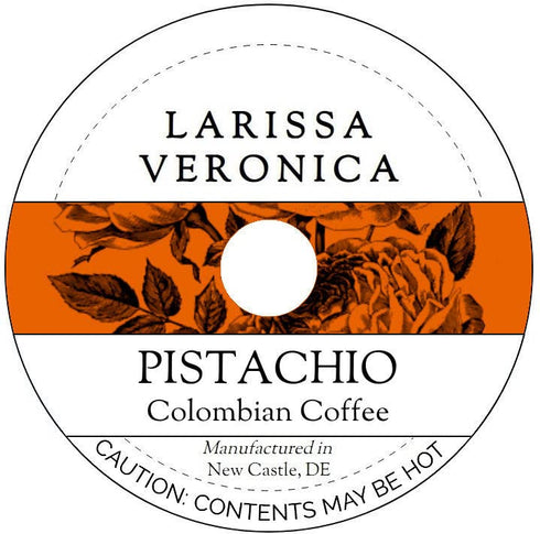 Larissa Veronica Pistachio Colombian Coffee (Single Serve K-Cup Pods) (Gourmet, Naturally Flavored, Whole Coffee