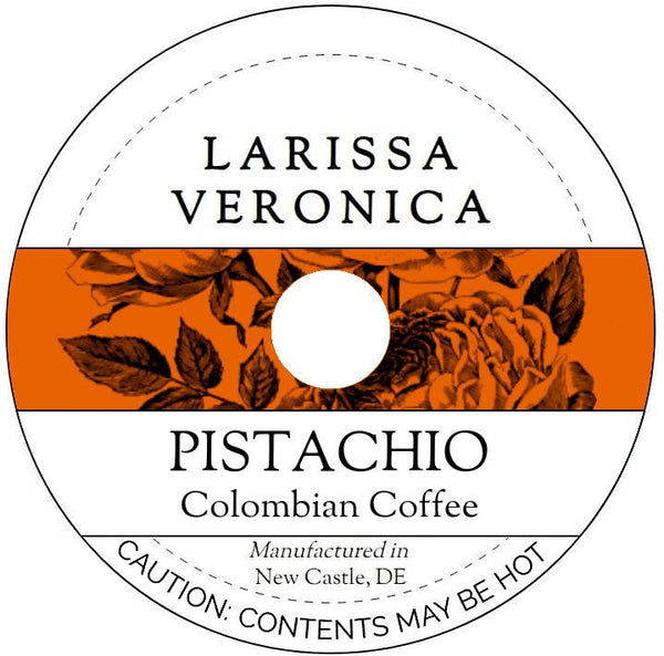 Larissa Veronica Pistachio Colombian Coffee (Single Serve K-Cup Pods) (Gourmet, Naturally Flavored, Whole Coffee