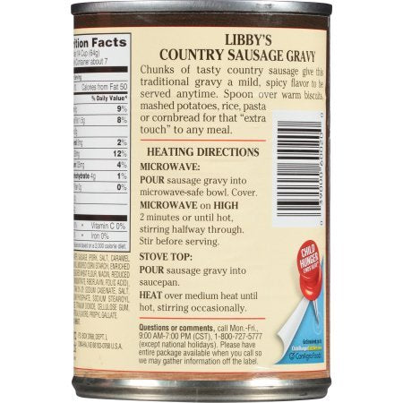 Country 15 oz (2 Libbys Sausage Gravy, Cans)