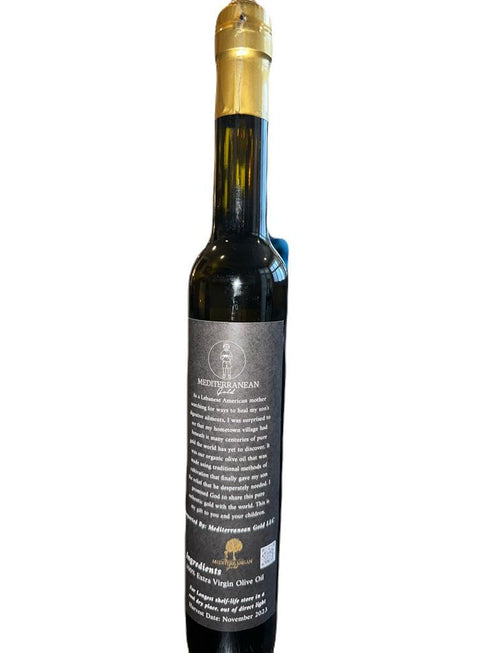 Mediterranean Gold 100% Count Organic Olive Oil Extra Virgin - First Nature-Made Cold Pressed, Unfiltered