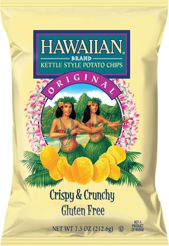 7.5 Hawaiian Kettle Style Potato Chips, Original, Ounce