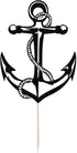 Nautical Ship Anchor Cake Topper - Bon Voyage Party Decoration in Navy