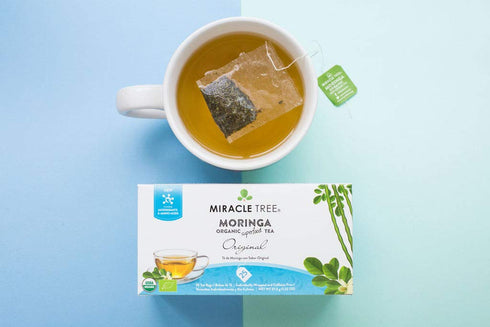 Miracle Tree Organic Moringa Superfood Tea, 25 Individually Sealed Tea Bags, Original