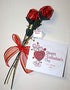 FavorOnline Personalized Valentine's Red Chocolate Rose Bouquet of 2 Roses with Valentine's Card