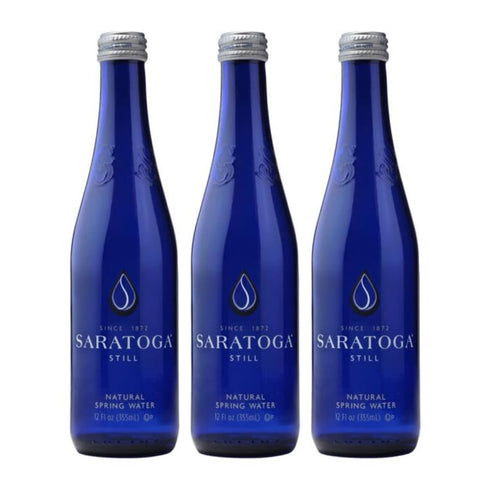 Snack Mass Saratoga Still Natural Spring Water, 12oz Glass Bottles (3 Pack)