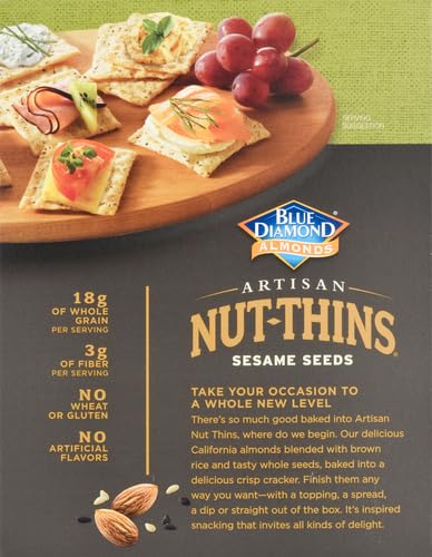 Blue Diamond Artisan Almond Nut Thins, Sesame Seed, 4.25 Oz