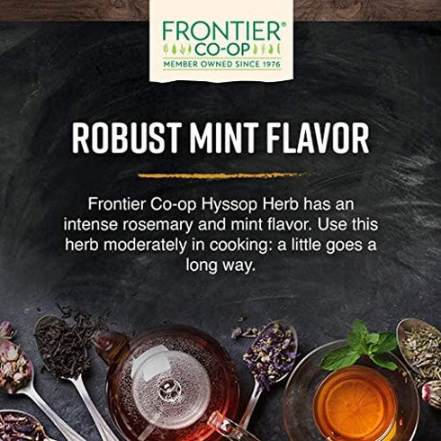 16 (Pack 1) Frontier Co-op Organic Hyssop Herb, Cut & Sifted, Natural Dried Leaves - Bulk Bag for Hyssop Tea, Soup