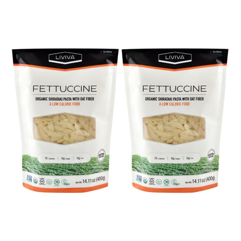LIVIVA Shirataki Konjac Fettuccine Noodle 2 Pk (36.67 oz) Diabetic-Friendly Low Carb,