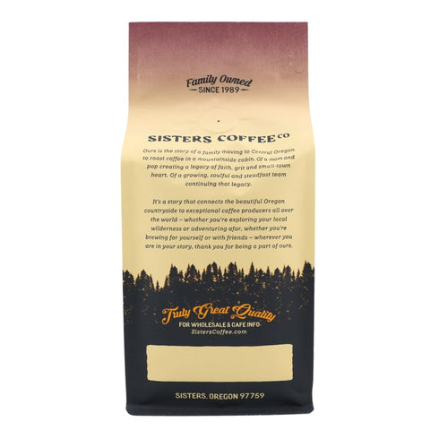 Sisters Coffee Company 12 , Black Butte Gold - Whole Bean Coffee - Dark Roast - Ounce Bag, Flavor Notes of Dark