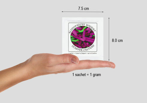 Pack 3 Yogurt Starter Cultures - of Freeze-dried Culture Sachets for Acidophilus Yogurt