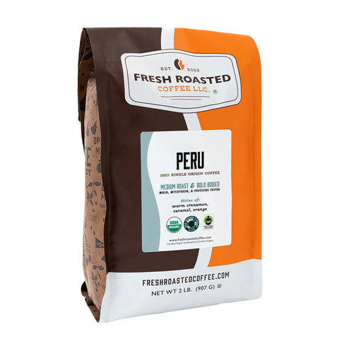 Fresh Roasted Coffee, USDA Organic Peru | 3rd Party Tested for Pesticides,