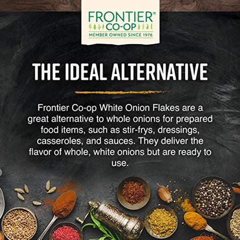 1 lb. Frontier Co-op Onion, White Flakes, Toasted, Kosher | Bulk Bag | Allium cepa