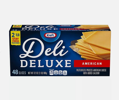 Kraft Heinz Kraft Deli Deluxe American Cheese Slices, 48 ct 2LB