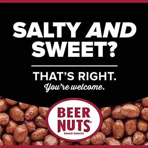 12oz (Pack 3) BEER NUTS Original Peanuts - Travel Size Sweet & Salty Bar Nuts - Gluten Free, Kosher, Low Sodium Peanut