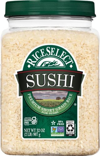 32-Ounce RiceSelect Sushi Rice for Sushi and Japanese Food, Premium Gluten-Free Short-Grain Rice, Non-GMO, Jar