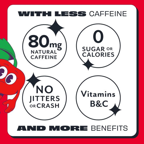 80mg 12 Pack ASPIRE Sweet Cherry, Healthy Energy Drink Natural Caffeine, Zero Sugar No Carbs Keto Friendly, Green Tea