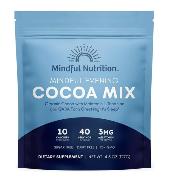 Mindful Evening Sugar Free Cocoa Mix Natural Sleep Aid, 40 Servings, Melatonin