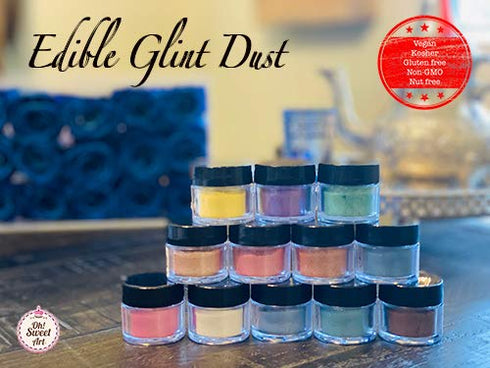 Edible Glint White Pearl Dust, Edible Luster Dust, 4 gram jar, Food Grade, Made in USA