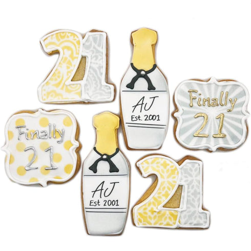 Baker's Dozen To Go 21 Set 6 BakersDozenToGo Birthday Cookies- of Crunchy Shortbread Cookies Individually Wrapped by