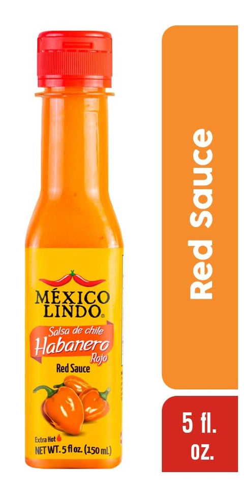 5 oz, Pack 6 Mexico Lindo Red Habanero Hot Sauce Display, fl