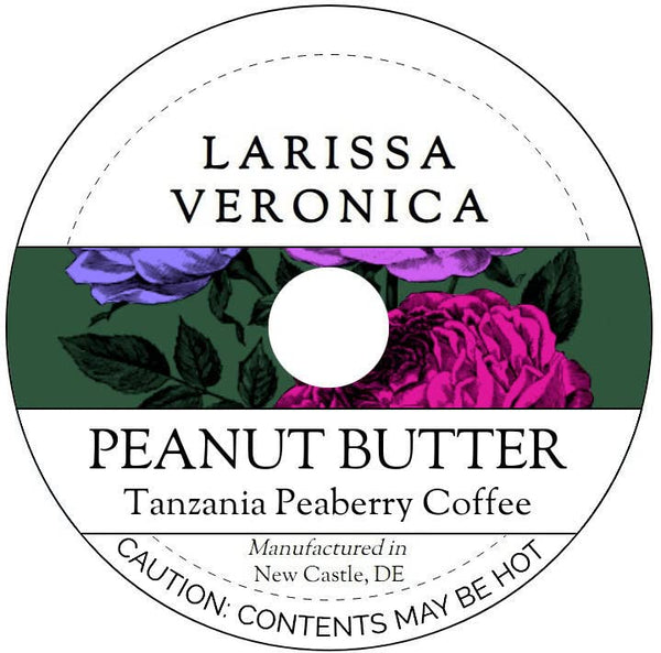 Larissa Veronica Peanut Butter Tanzania Peaberry Coffee (Single Serve K-Cup Pods) (Gourmet, Naturally Flavored,