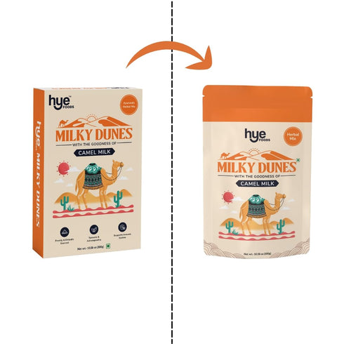 300gms 10.58 Oz HYE FOODS Milky Dunes | Camel Milk Powder | Pasture Grazed | Turmeric | Golden Milk | |
