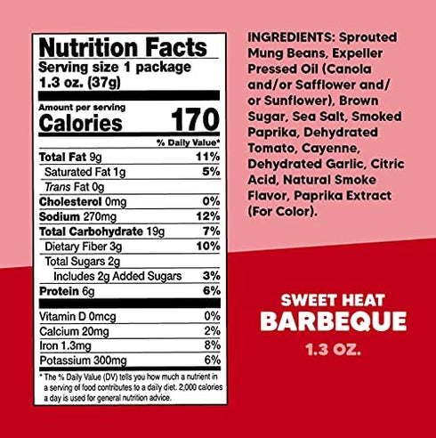 6g (12 Count, Crunchsters Crunchy Mung Beans, Plant-Based Protein Super-Snack and Salad Topper, Gluten-Free, Nut-Free