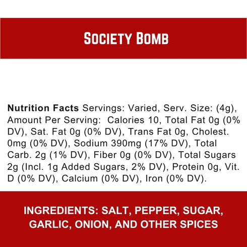 Meat Society 2 pack" "Society Bomb Craft Batch Slow Cook Seasoning Traditional Savory Blend