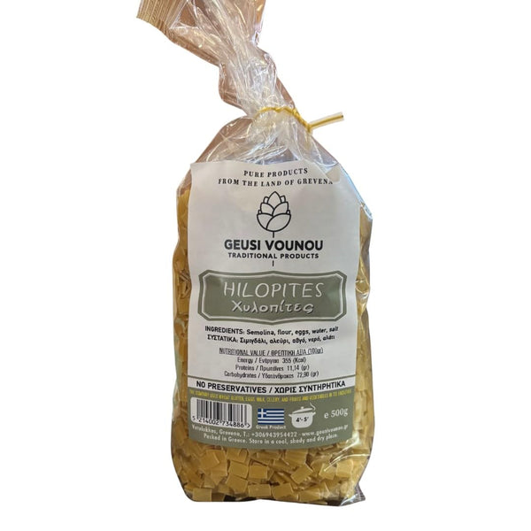 Geusi Vounou Hilopites Pasta, 500g Traditional Greek Egg Pasta, Rustic Mediterranean Noodles